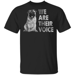 We Are Their Voice Cute Black Pug Black Lives Matter Pride Black Juneteenth Gifts T-Shirt - Macnystore