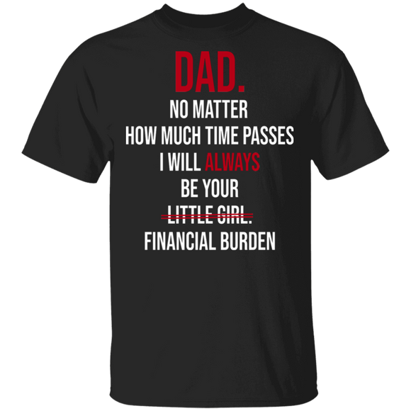 Dad No Matter How Much Time Passes I Will Always Be Your Financial Burden Shirt Matching Father's Day Gifts T-Shirt - Macnystore