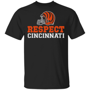 Football Lover Shirt Respect Cincinnati Cool Football Helmet Football Team Player Lover Gifts T-Shirt - Macnystore