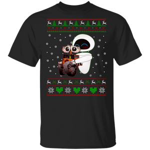 Christmas Movie Lover Shirt Wall-E Eve Lights Wrap Ugly Christmas Movie Lover Gifts Christmas T-Shirt - Macnystore
