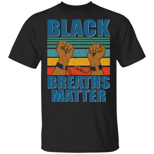 Vintage Retro Black Breaths Matter Broken Handcuff Black History Juneteeth Gifts T-Shirt - Macnystore