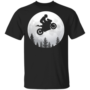 Flying Motor GP Motorbike On the Moon T-Shirt - Macnystore
