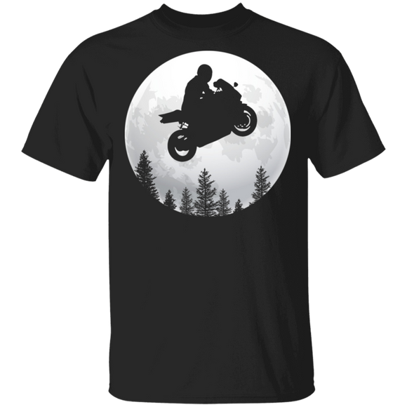 Flying Sportbike Motorbike On the Moon T-Shirt - Macnystore