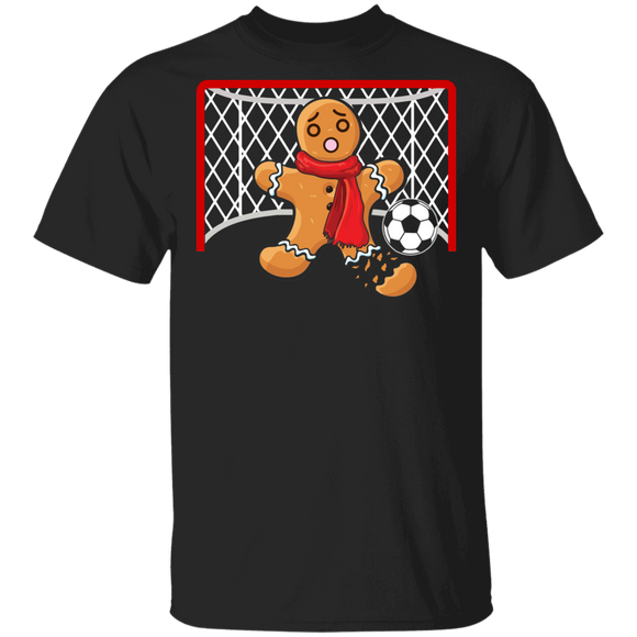 Christmas Gingerbread Shirt Football Goalie Funny Christmas Gingerbread Man Snap Football Player Lover Gifts T-Shirt - Macnystore