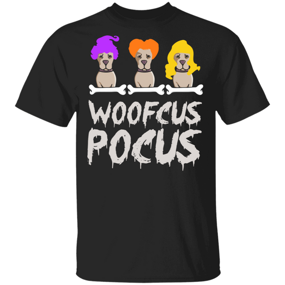 Halloween Dog Shirt Woofcus Pocus Cool Halloween Hocus Pocus Witch Dog Lover Gifts Halloween T-Shirt - Macnystore