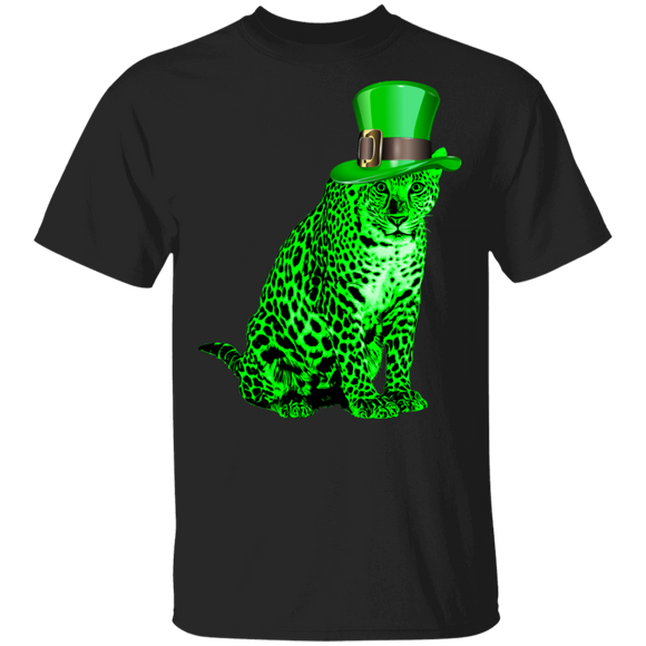 Green Leprechaun Cheetah St Patrick's Day Irish Cheetah Wild Animal Lover Mom Dad Grandma Grandpa Daughter  St Patty's Day Gifts T-Shirt - Macnystore