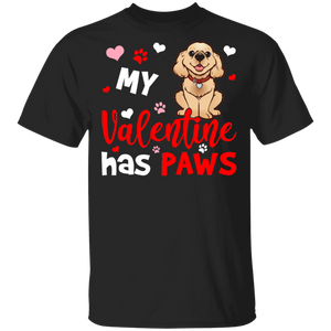 My Valentine Has Paws Cockapoo Pet Couple Wife Husband Fiance Fiancee Boyfriend Girlfriend Valentine T-Shirt - Macnystore