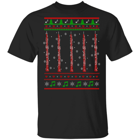 Christmas Oboe Lover Funny Oboe Christmas Sweater Music Lover X-mas Musical Instrument Gifts T-Shirt - Macnystore