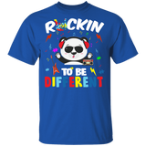 Rockin' To Be Different Tune Panda Autism Awareness Guitar Gifts T-Shirt - Macnystore