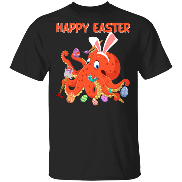 IHappy Easter Cute Octopus Eggs Hunting Bunny Octopus Shirt For Kids Men Women Christian Gifts T-Shirt - Macnystore