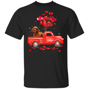 Poodle Riding Truck Poodle Dog Pet Lover Matching Shirts For Couples Boys Girl Women Personalized Valentine Gifts T-Shirt - Macnystore