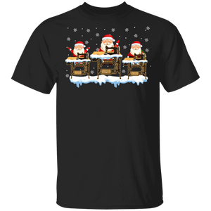 Christmas Sewing Lover Shirt Cute Sewing Santa Funny Christmas Santa Sewing Quilting Lover Gifts T-Shirt - Macnystore