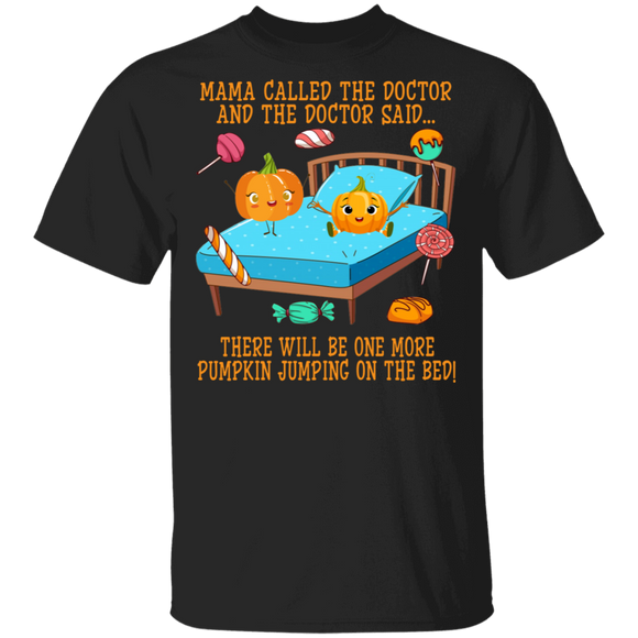 Halloween Shirt One More Pumpkin Jumping On The Bed Pumpkin Pregnancy Announcement Halloween T-Shirt - Macnystore