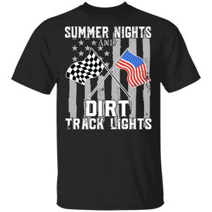 Summer Nights Dirt Track Lights Racing Motocross Driver Gifts T-Shirt - Macnystore