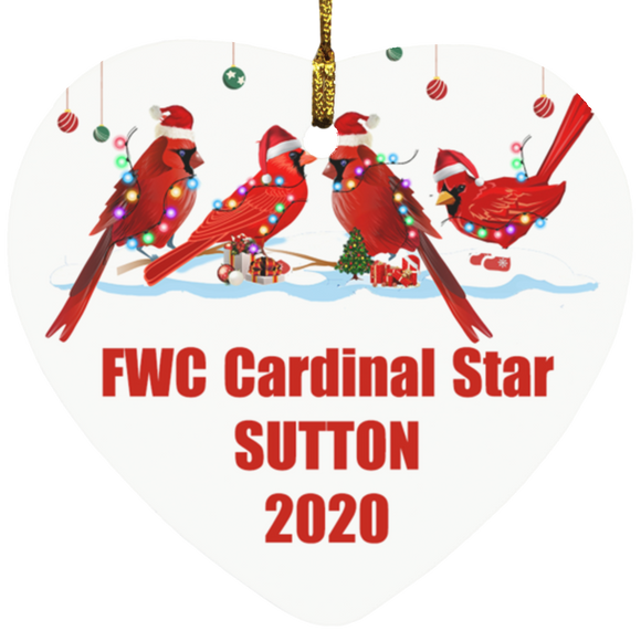 FWC Cardinal Star SUBORNH Heart Ornament - Macnystore