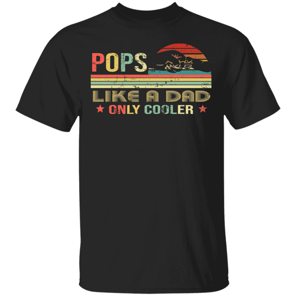 Vintage Retro Pops Like A Dad Only Cooler Shirt Matching Father's Day Gifts T-Shirt - Macnystore