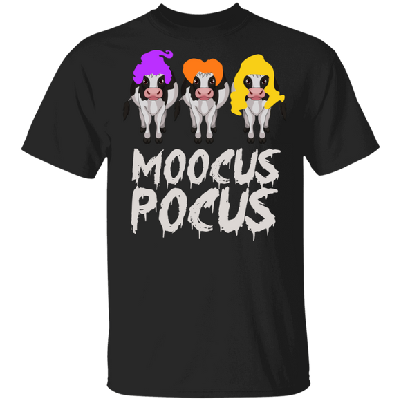 Halloween Cow Shirt Moocus Pocus Cool Halloween Hocus Pocus Witch Cow Lover Gifts Halloween T-Shirt - Macnystore