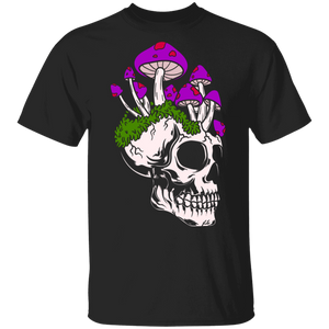 Halloween Skull Lover Shirt Skull Funny Halloween Skull Colorful Mushroom Lover Gifts Halloween T-Shirt - Macnystore