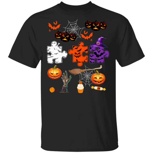 Halloween Autism Awareness Shirt Autism Witch Funny Halloween Witch Pumpkin Lover Gifts Halloween T-Shirt - Macnystore