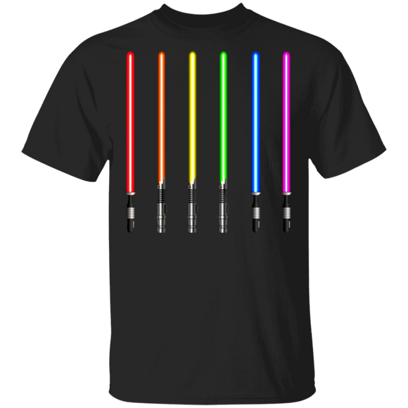 Pride LGBT Light Swords Pride Knight Proud LGBT Flag Gay Lesbian Gifts T-Shirt - Macnystore