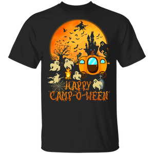 Halloween Shirt Happy Camp-O-Ween Funny Halloween Ghost Camping Lover Gifts Halloween T-Shirt - Macnystore