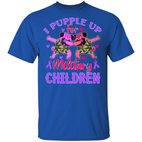 I Purple Up Shirt For The Month Of The Military Kids Funny Military Child Month Children Men Women Pug Dog Lover Gifts T-Shirt - Macnystore