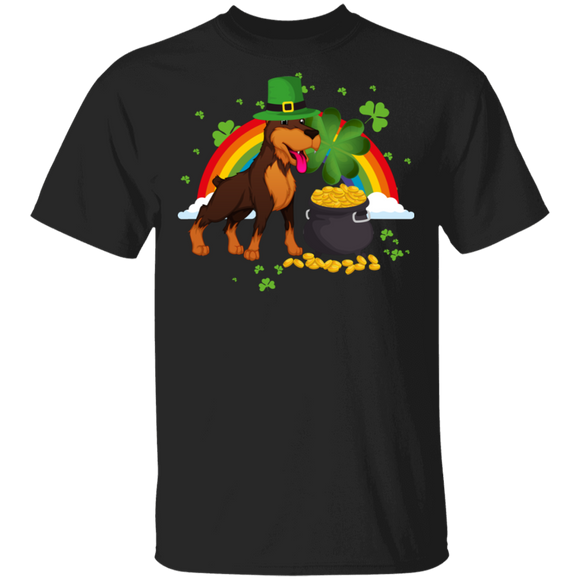 Leprechaun Dobermann Dog Lover St Patrick's Day Gifts T-Shirt - Macnystore