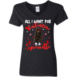 All I Want For Valentine Is A Sproodle Ladies V-Neck T-Shirt - Macnystore