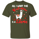 All I Want For Valentine Is A Llama T-Shirt - Macnystore