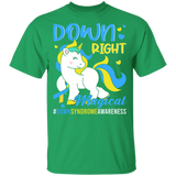 Down Right Cute Down Syndrome Awareness Unicorn Lover Cute Down Syndrome Patient Three #21 Chromosomes Kids Mom Dad Gifts Youth T-Shirt - Macnystore