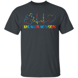 Love Needs No Words Heartbeat Autistic Children Autism Patient Supporter Autism Awareness Gifts T-Shirt - Macnystore