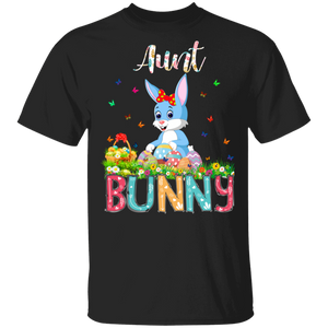 Aunt Bunny Funny Rabbit Bunny Eggs Easter Day Matching Shirt For Family Women Aunt Auntie Gifts T-Shirt - Macnystore