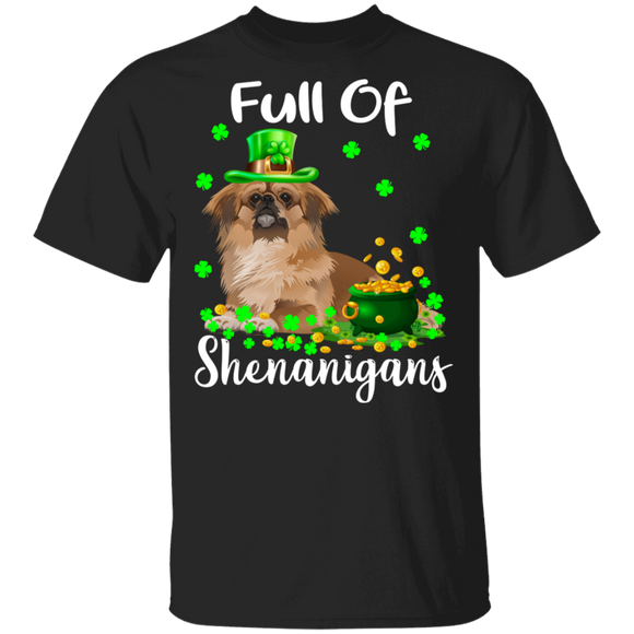 Full Of Shenanigans Leprechaun Pekingese Patricks Day T-Shirt - Macnystore