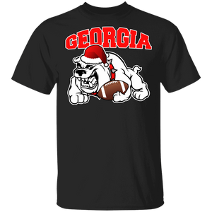 Christmas Dog Lover Shirt Georgia Cool Christmas Santa Angry Bulldog Dog Football Lover Gifts T-Shirt - Macnystore