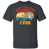 Vintage Retro Best Cat Dad Ever Cat Lover Owner Fans Matching Shirt For Family Funny Men Papa Daddy Gifts T-Shirt - Macnystore