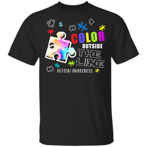Color outside the lines Cool Autism Awareness T-Shirt - Macnystore