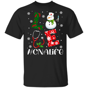 Christmas Nurse Shirt Love CNA Life Cool Christmas Snowman Nursing Nurse Lover Gifts T-Shirt - Macnystore