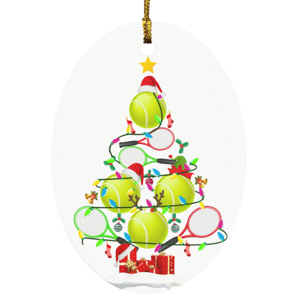 Christmas Ornament Funny Tennis Lover Christmas Tree Light Xmas Decorative Hanging Ornaments SUBORNO Oval Ornament - Macnystore