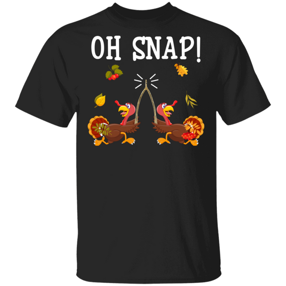 Thanksgiving Turkey Shirt Oh Snap Funny Thanksgiving Turkey With Wishbone Fall Autumn Lover Gifts Thanksgiving T-Shirt - Macnystore