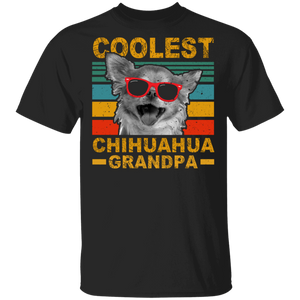 Vintage Retro Coolest Chihuahua Grandpa Funny Chihuahua Father's Day Gifts T-Shirt - Macnystore