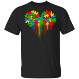 Colorful Puzzle Pieces Heart Cute Autism Shirt Matching Autistic Children Autism Patient Supporter Autism Awareness Gifts T-Shirt - Macnystore