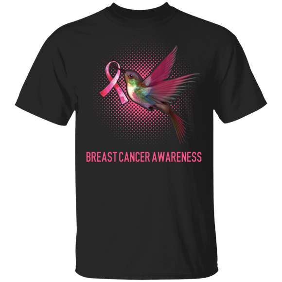 Breast Cancer Bird Shirt Breast Cancer Awareness Pink Ribbon Hummingbird Lover Gifts Breast Cancer T-Shirt - Macnystore