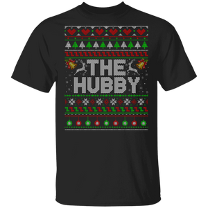Christmas Sweater Shirt The Hubby Ugly Matching Christmas Sweater Husband Wife Wifey Couple Gifts Christmas T-Shirt - Macnystore
