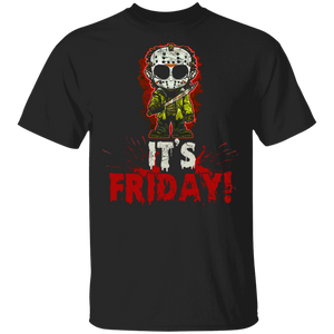 It's Friday Jason Voorhees Wearing Covering Horror Character Movies Friday 13th Gifts T-Shirt - Macnystore