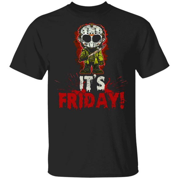 It's Friday Jason Voorhees Wearing Covering Horror Character Movies Friday 13th Gifts T-Shirt - Macnystore