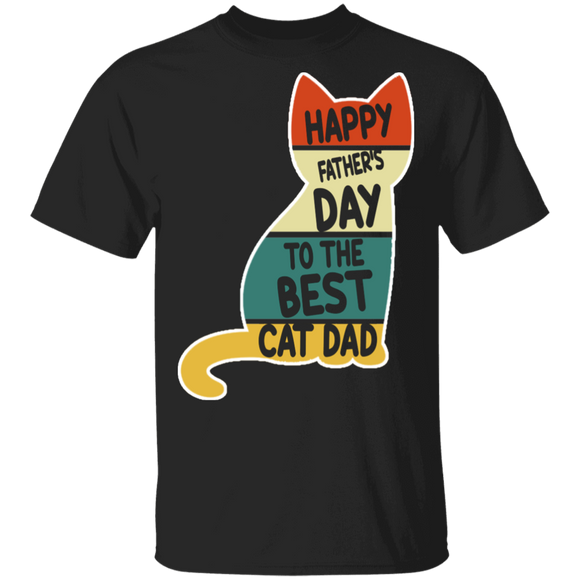 Happy Father's Day To The Best Cat Dad Cute Cat Shirt Matching Cat Lover Owner Fans Father's Day Gifts T-Shirt - Macnystore