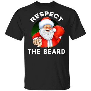 Christmas Santa Shirt Respect The Beard Funny Christmas Santa Claus Lover Gifts T-Shirt - Macnystore