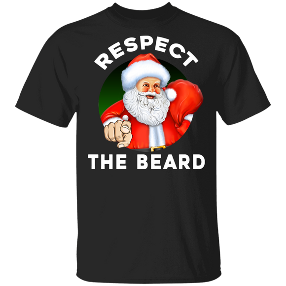Christmas Santa Shirt Respect The Beard Funny Christmas Santa Claus Lover Gifts T-Shirt - Macnystore