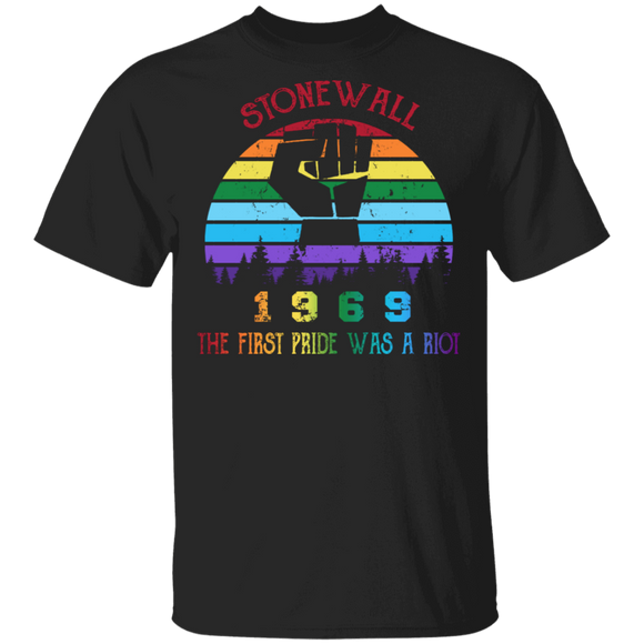 Vintage The First Gay Pride Was A Riot - Stonewall 50th NYC T-Shirt - Macnystore