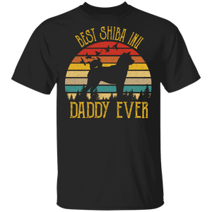 Retro Vintage Best Shiba Inu Daddy Ever Dog Lover T-Shirt - Macnystore